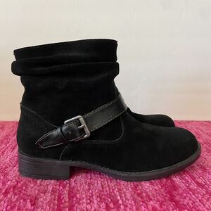 White Mountain Nashville Suede Leather Boots/Booties Black Size 6